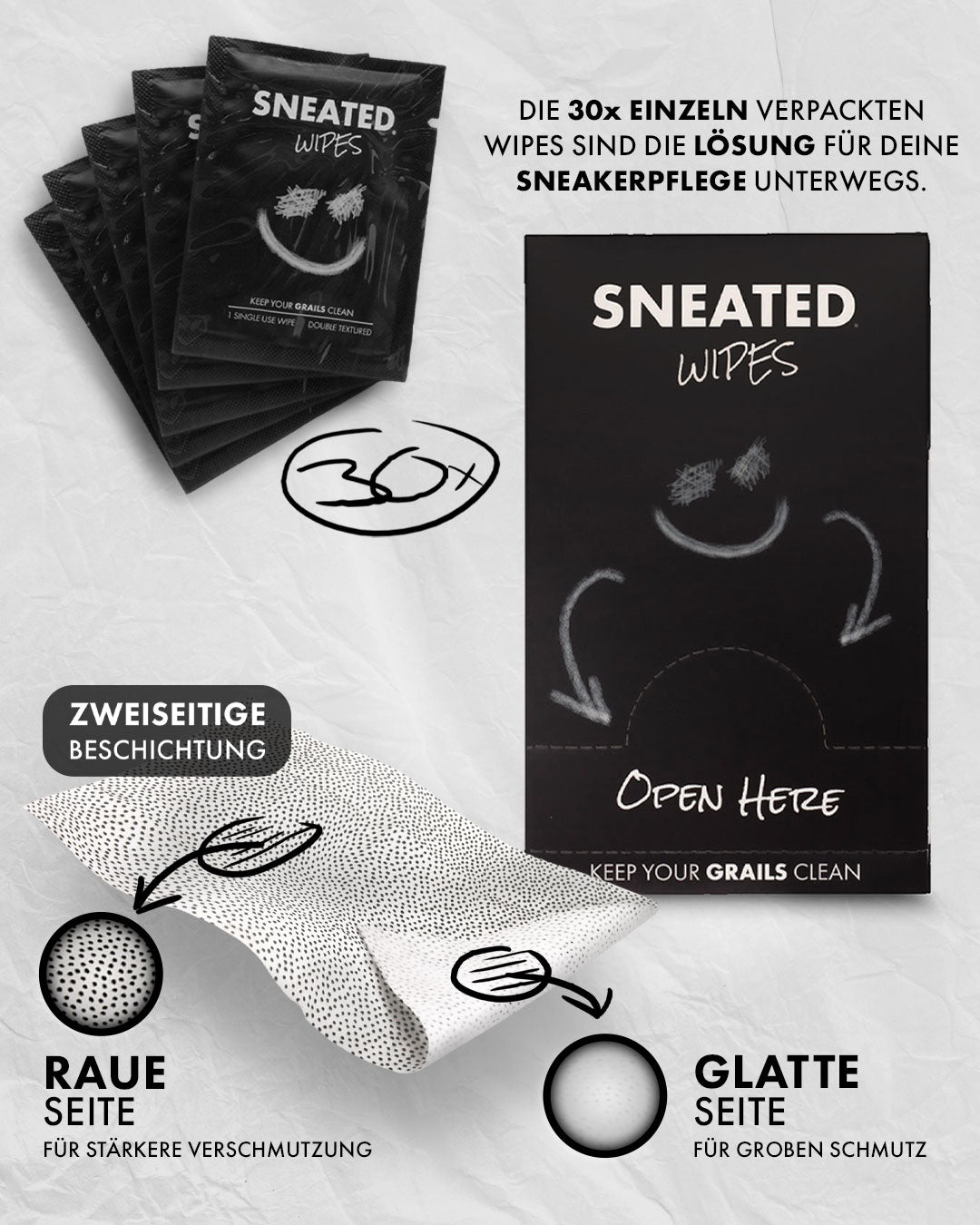 Sneated Sneaker Cleaning Wipes 30 Pack