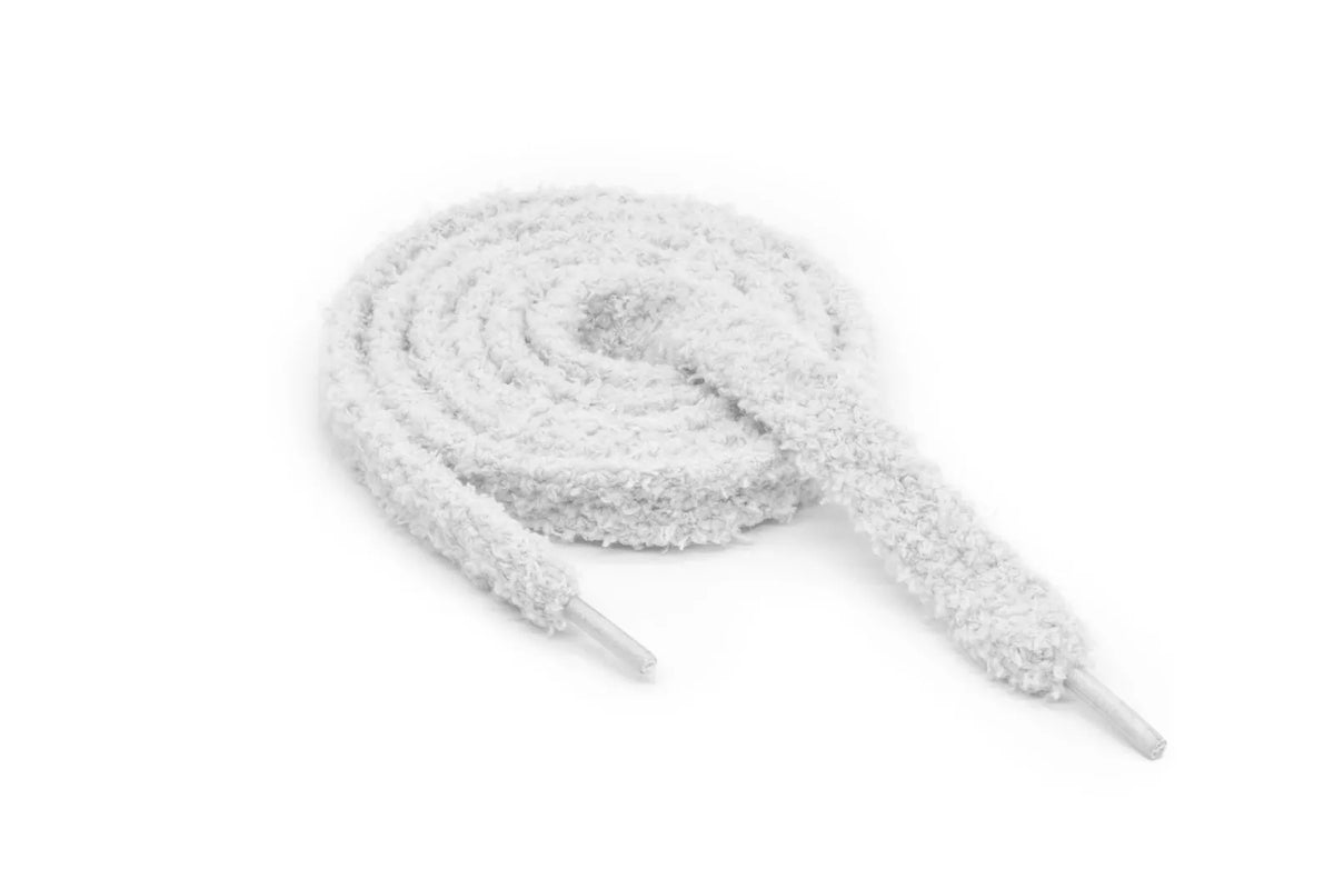 Fuzzy Laces White - Premium Schnürsenkel