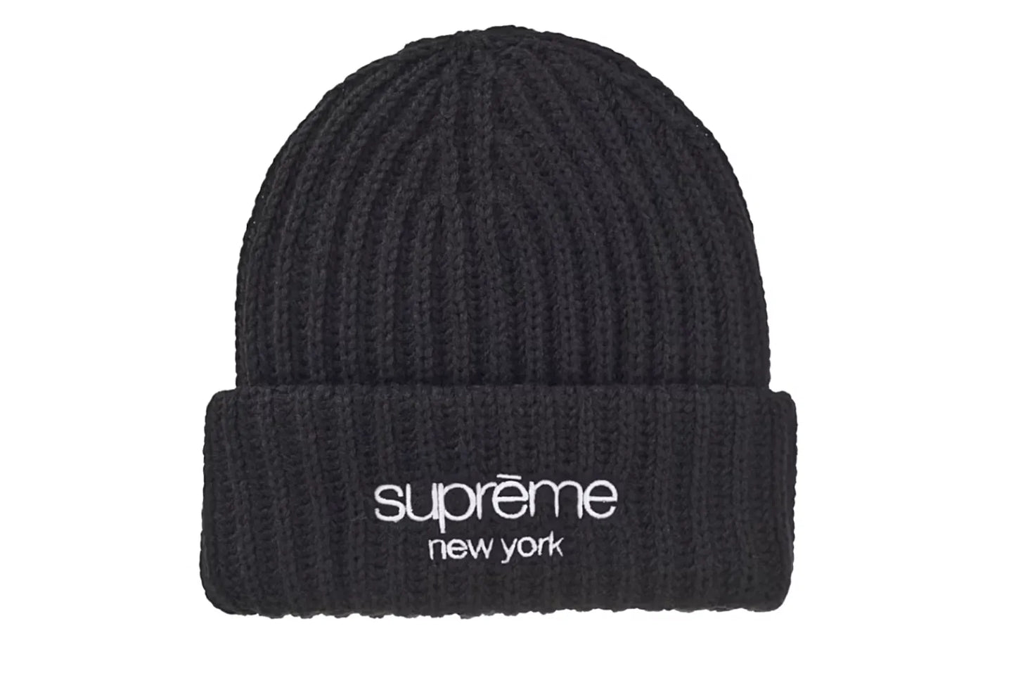 Supreme Classic Logo Chunky Ribbed Cap HW24 Black