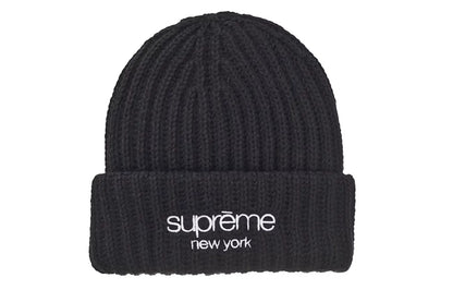 Supreme Classic Logo Chunky Ribbed Cap HW24 Black