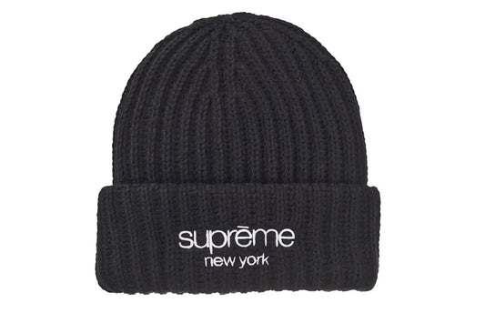 Supreme Classic Logo Chunky Ribbed Cap HW24 Black